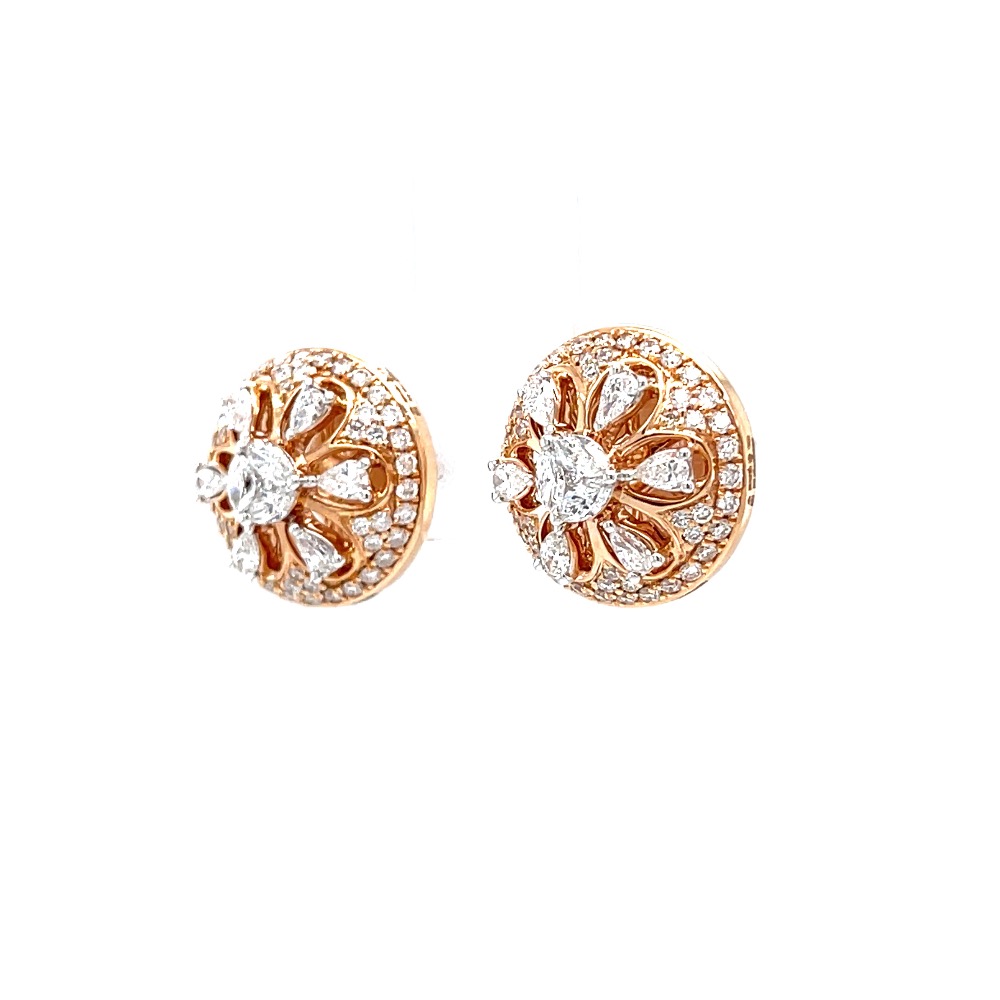 Traditional buty with fancy pear marquise diamonds in rose gold - Image 3