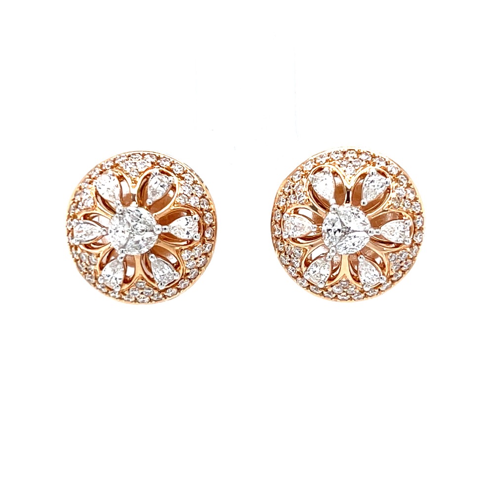 Traditional buty with fancy pear marquise diamonds in rose gold