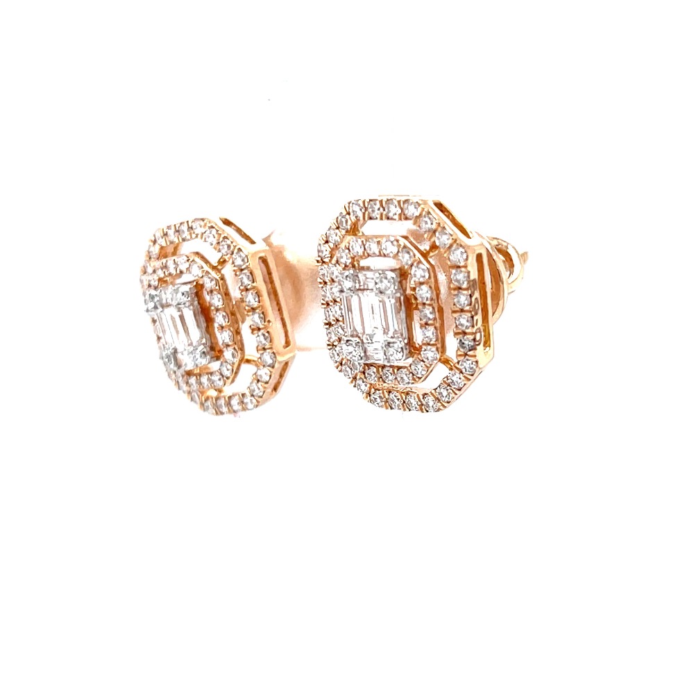Octagon shaped emerald cut diamond butty with dual line - Image 3