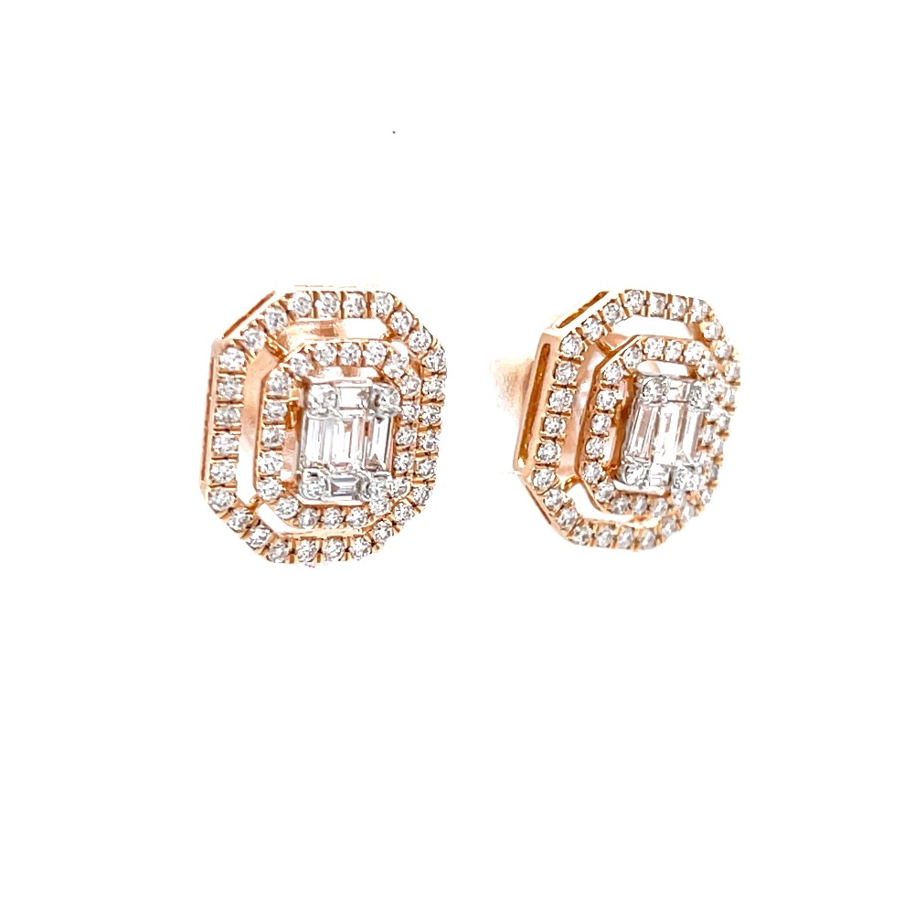 Octagon shaped emerald cut diamond butty with dual line - Image 2