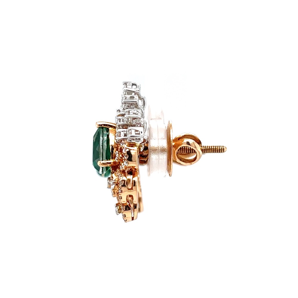 Tear drop shaped diamond tops with green stone 0top110 - Image 4