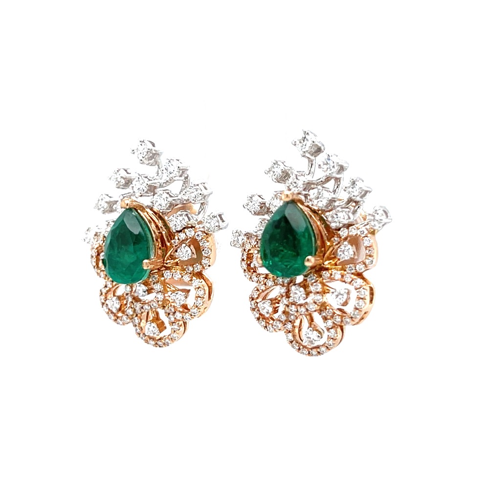 Tear drop shaped diamond tops with green stone 0top110 - Image 3