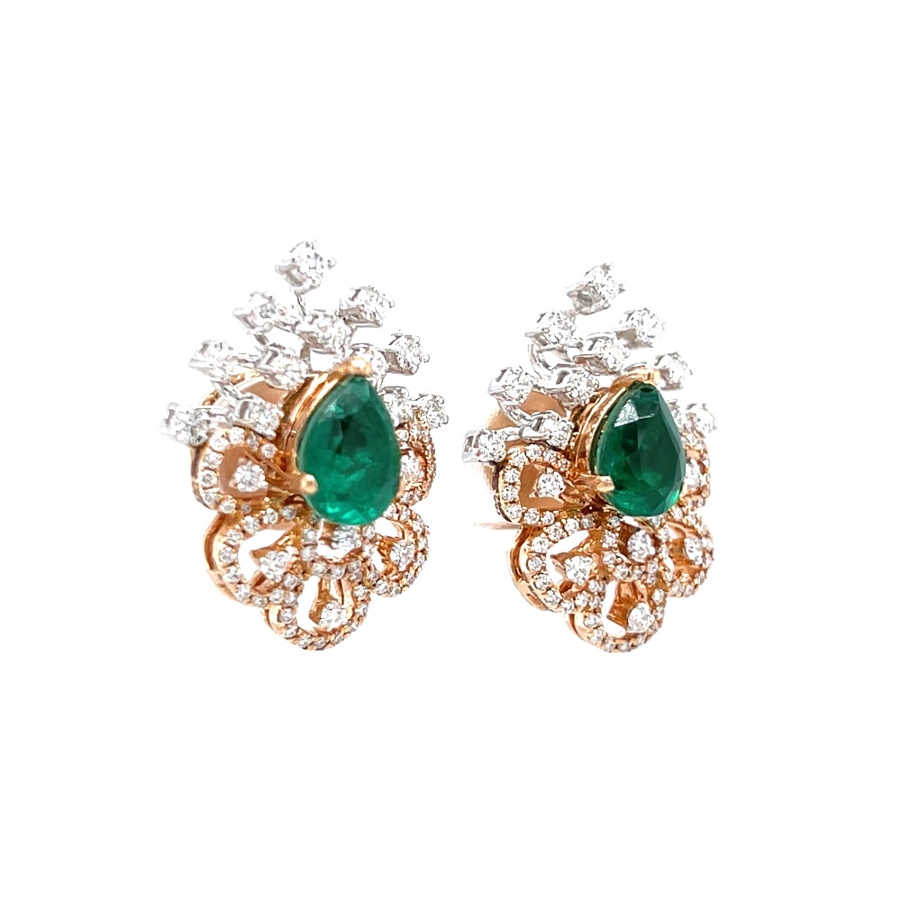 Tear drop shaped diamond tops with green stone 0top110 - Image 2