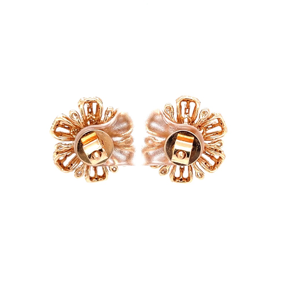 Floral tops with pressure set & baguettes in hallmarked rose gold - Image 5