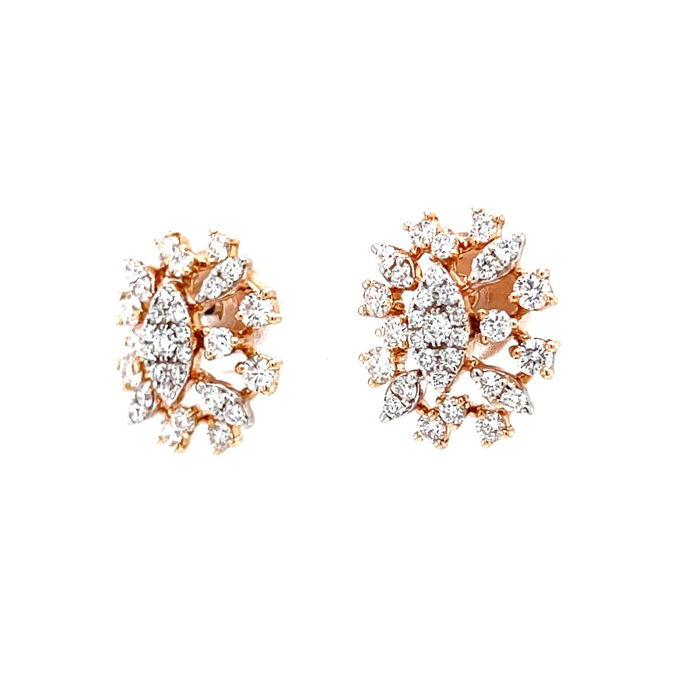 Bonita diamond earrings in hallmarked 18k rose gold 0top79 - Image 3