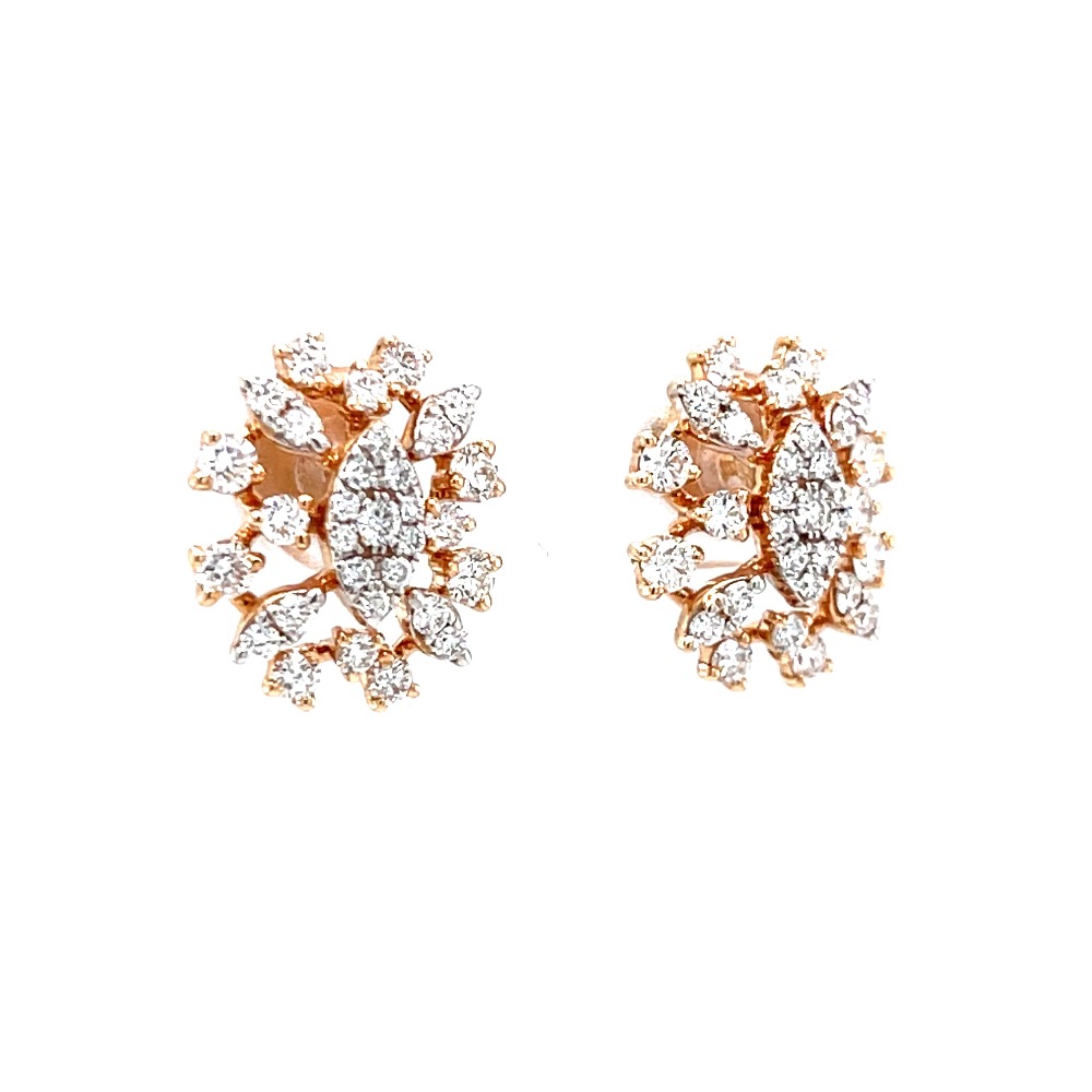 Bonita diamond earrings in hallmarked 18k rose gold 0top79 - Image 2