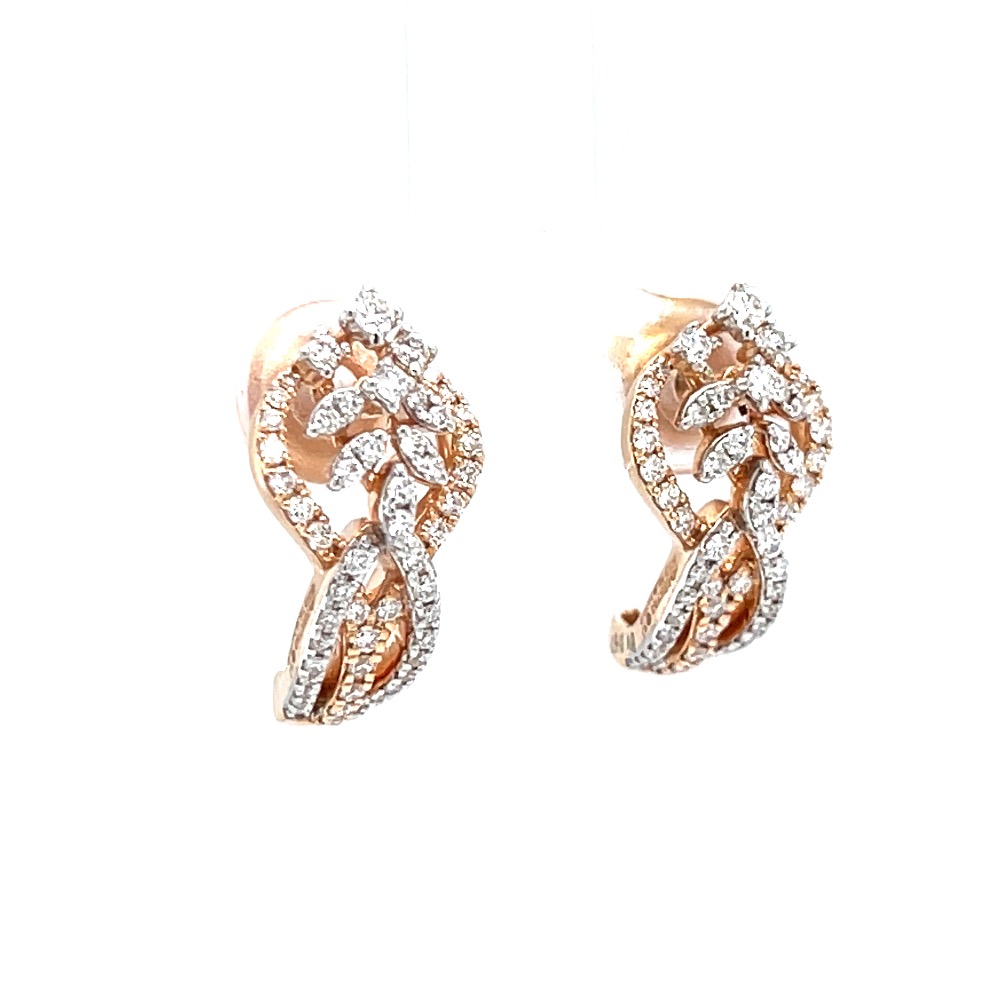 Half bali tops with feather like design in 18k rose gold 0top78 - Image 2