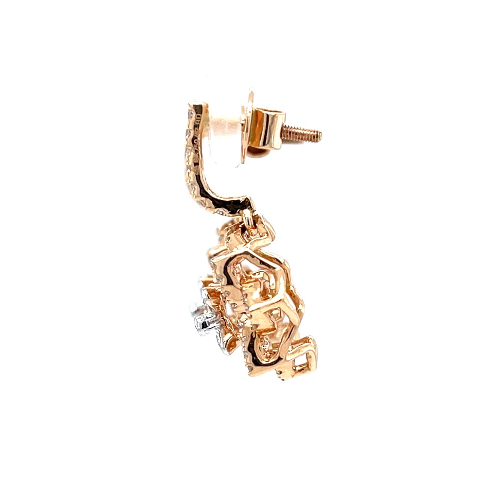 Diamond latkan with floral design in 18k rose gold 0top69 - Image 4