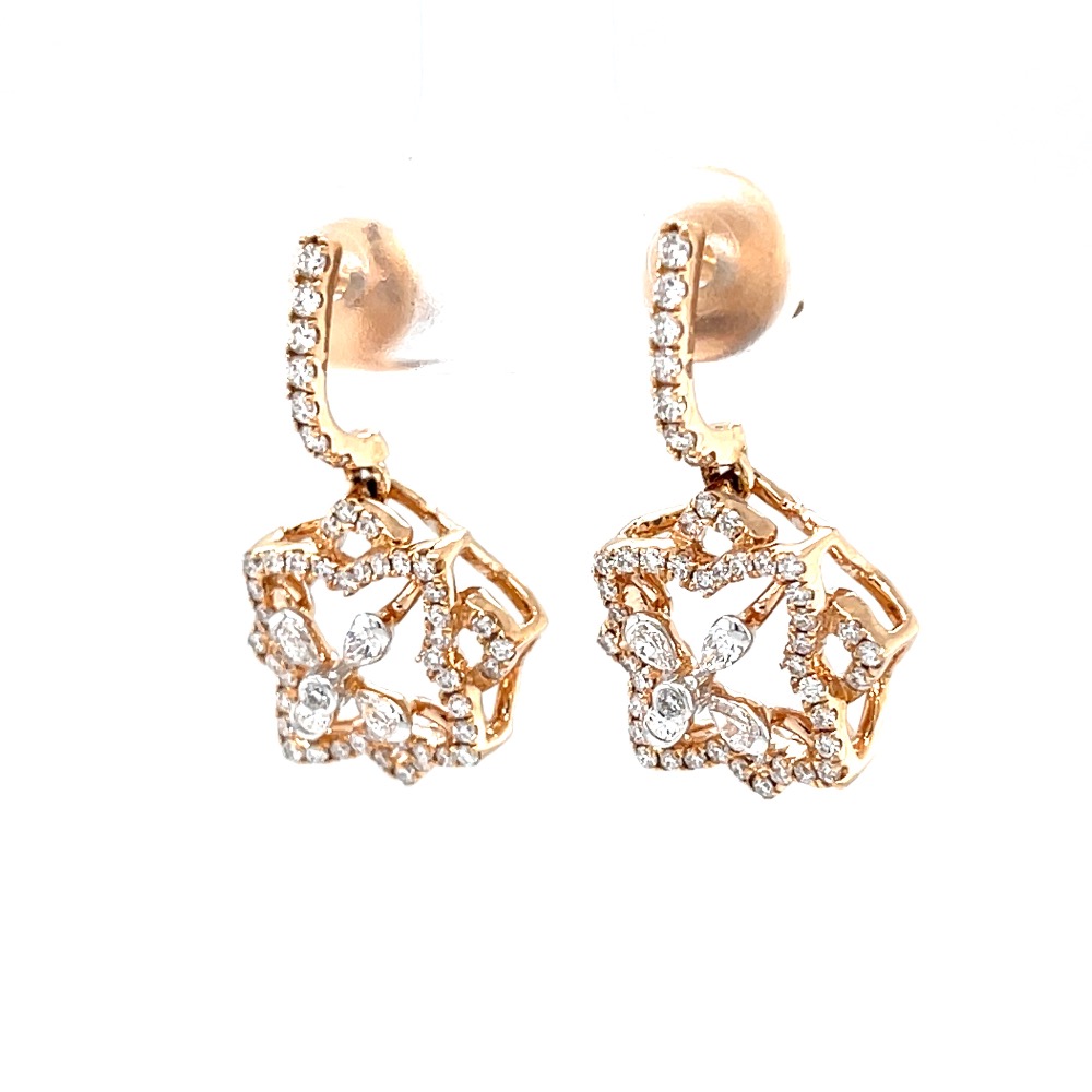 Diamond latkan with floral design in 18k rose gold 0top69 - Image 3