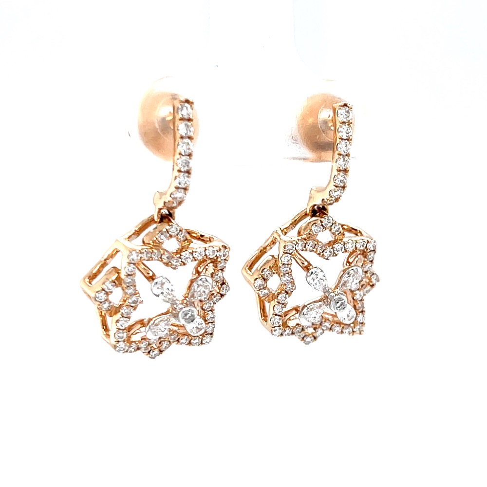 Diamond latkan with floral design in 18k rose gold 0top69 - Image 2