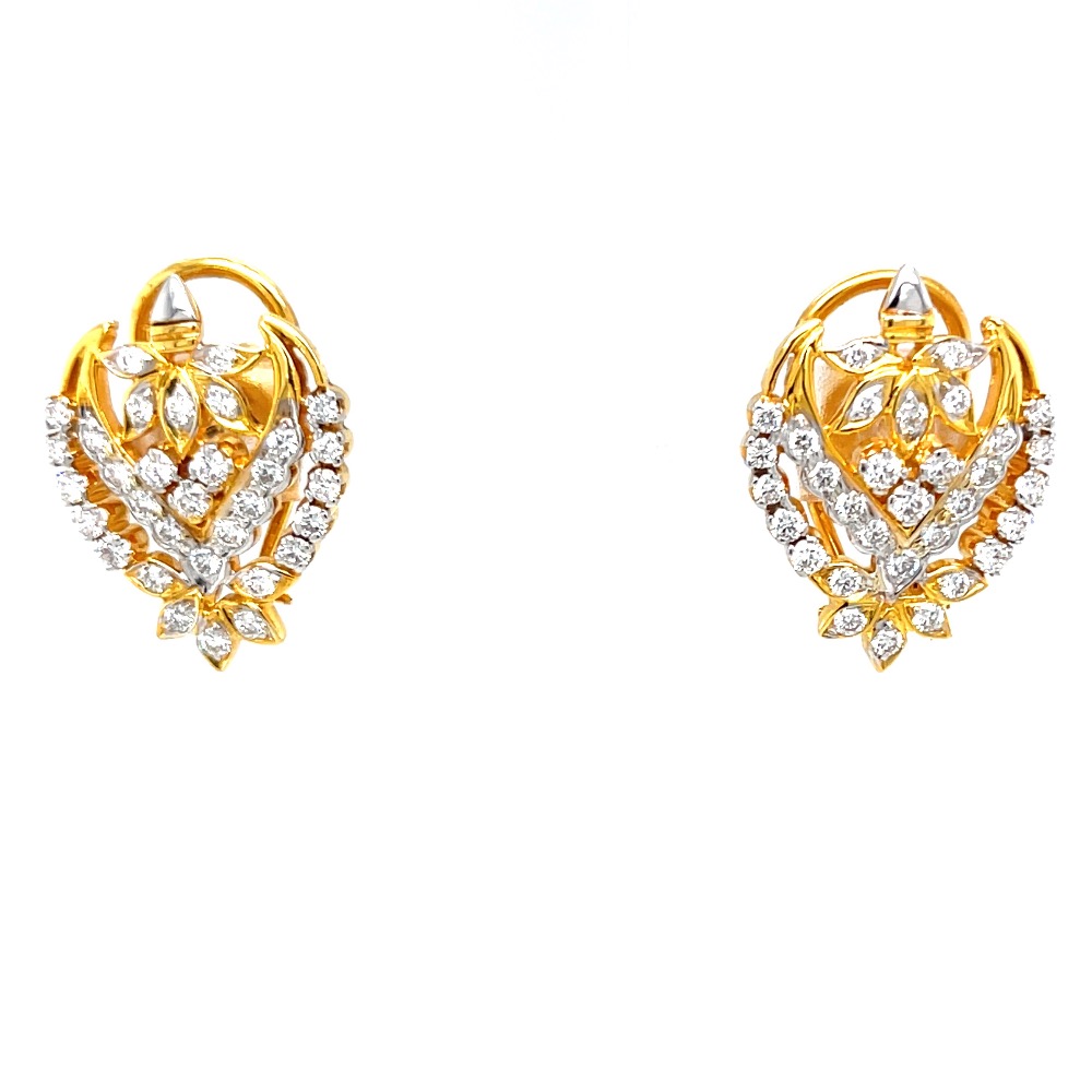 Traditional diamond earrings inspired by auspicious kalash 9top149