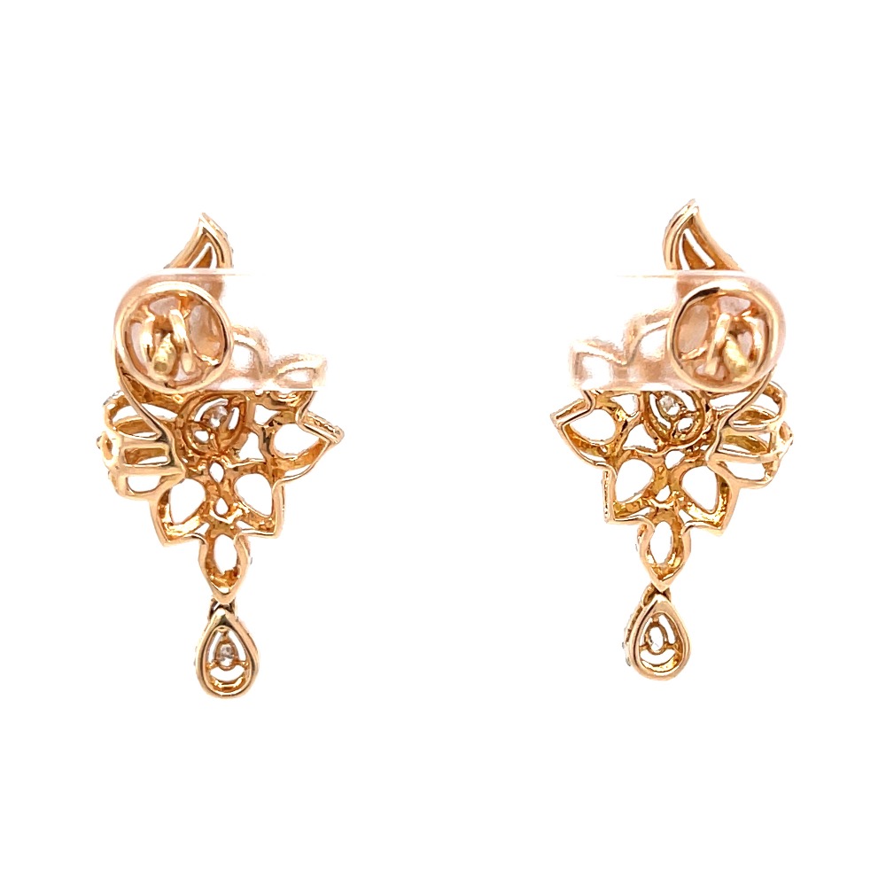 Suspendisse diamond earrings with drop in 18k rose gold 9top102 - Image 5