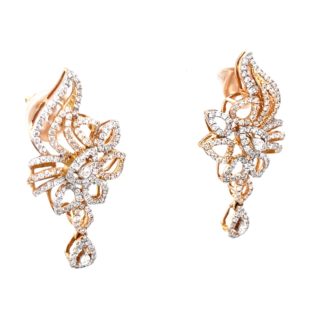 Suspendisse diamond earrings with drop in 18k rose gold 9top102 - Image 2