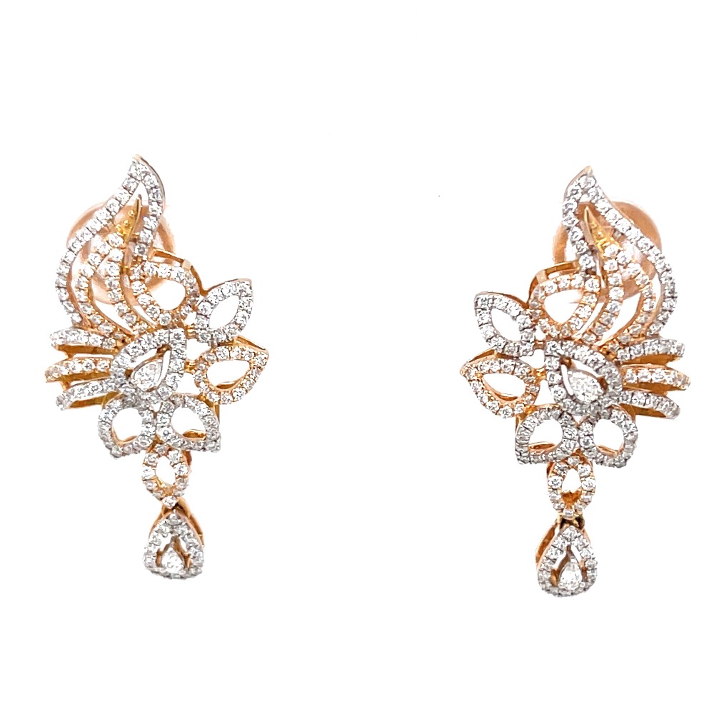 Suspendisse diamond earrings with drop in 18k rose gold 9top102