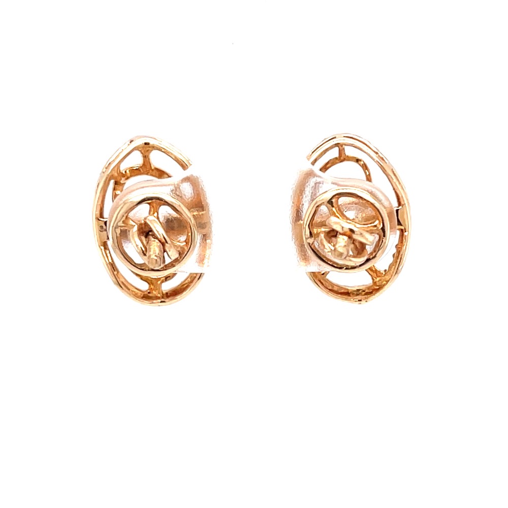 Circular diamond earrings with up & down oval boarder 9top101 - Image 5