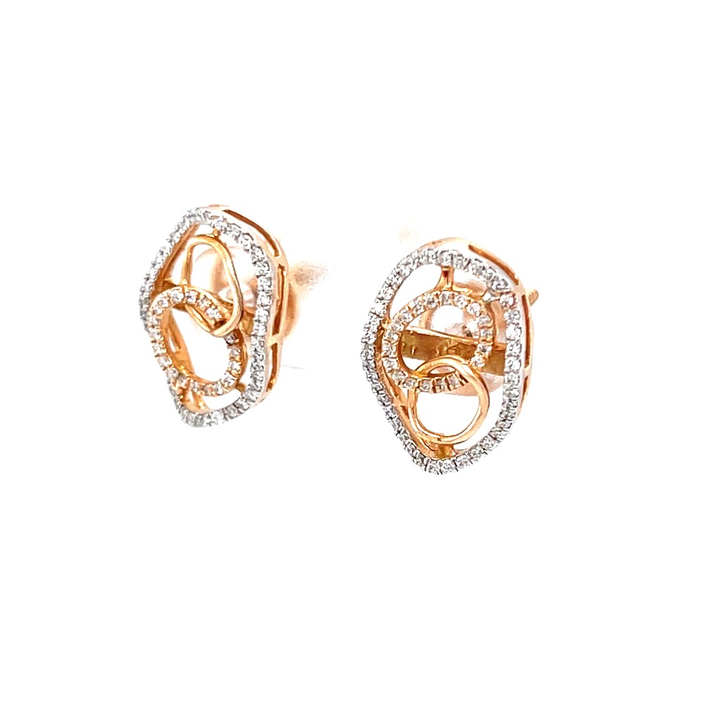 Circular diamond earrings with up & down oval boarder 9top101 - Image 3