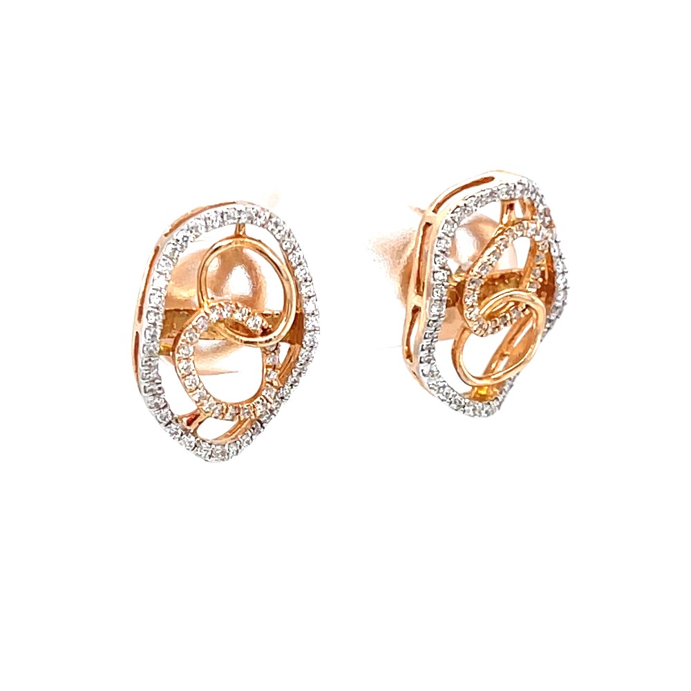 Circular diamond earrings with up & down oval boarder 9top101 - Image 2
