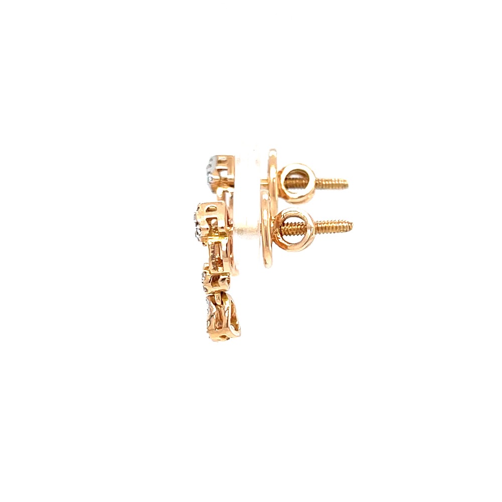 Delicate geometrical design diamond earrings in 18k rose gold 9top99 - Image 4