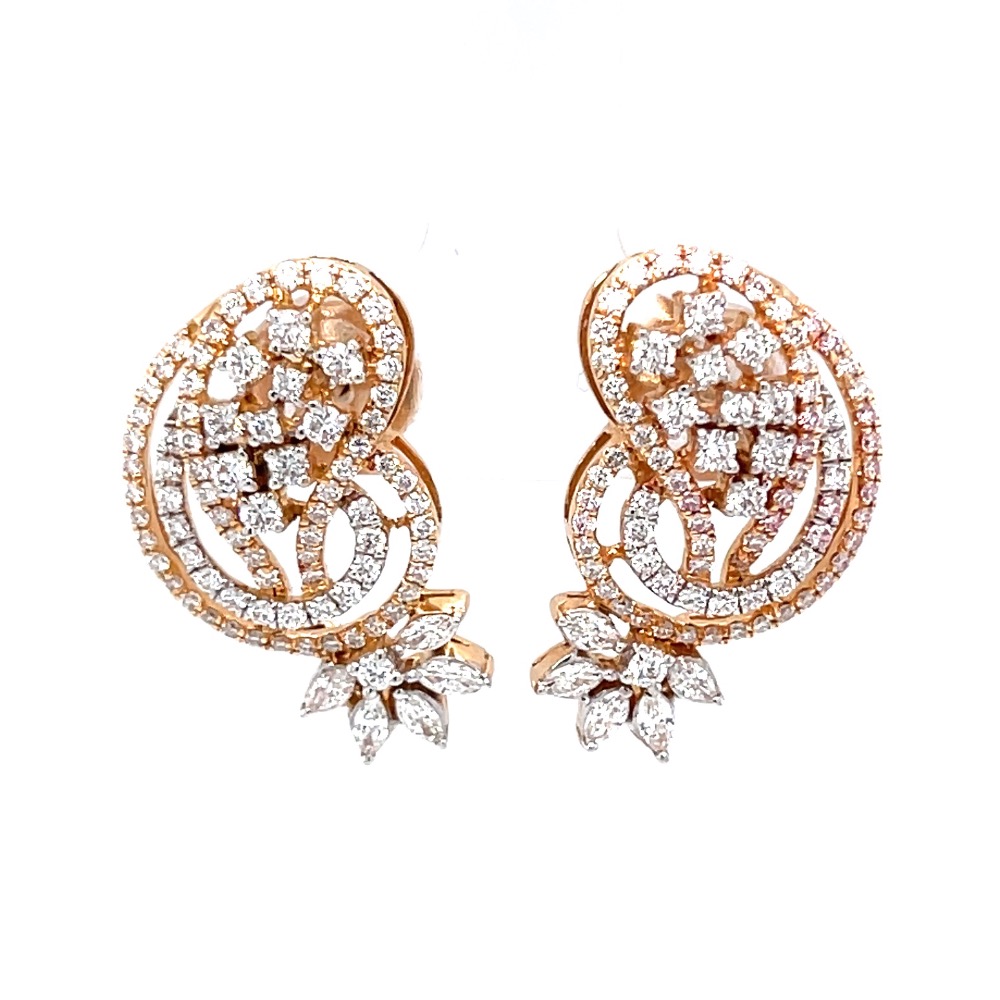 Étourdissante designer diamond earrings in 18k rose gold 9top87