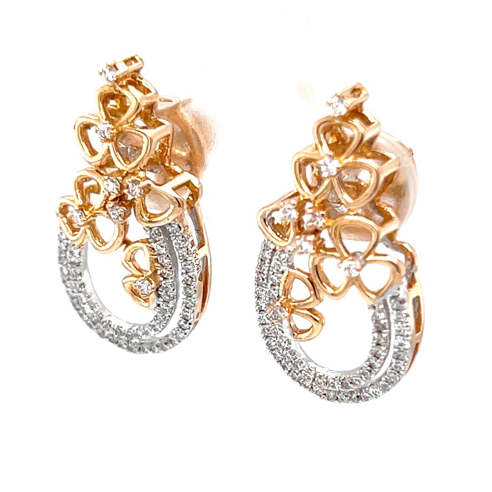 Two u shaped lines with hallmarked gold floral design 9top49 - Image 3