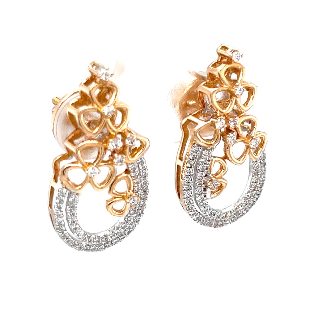 Two u shaped lines with hallmarked gold floral design 9top49 - Image 2