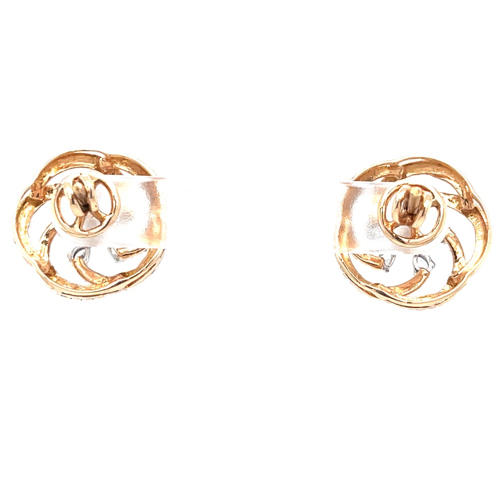 Flower with circular motif diamond tops in hallmarked rose gold - Image 5