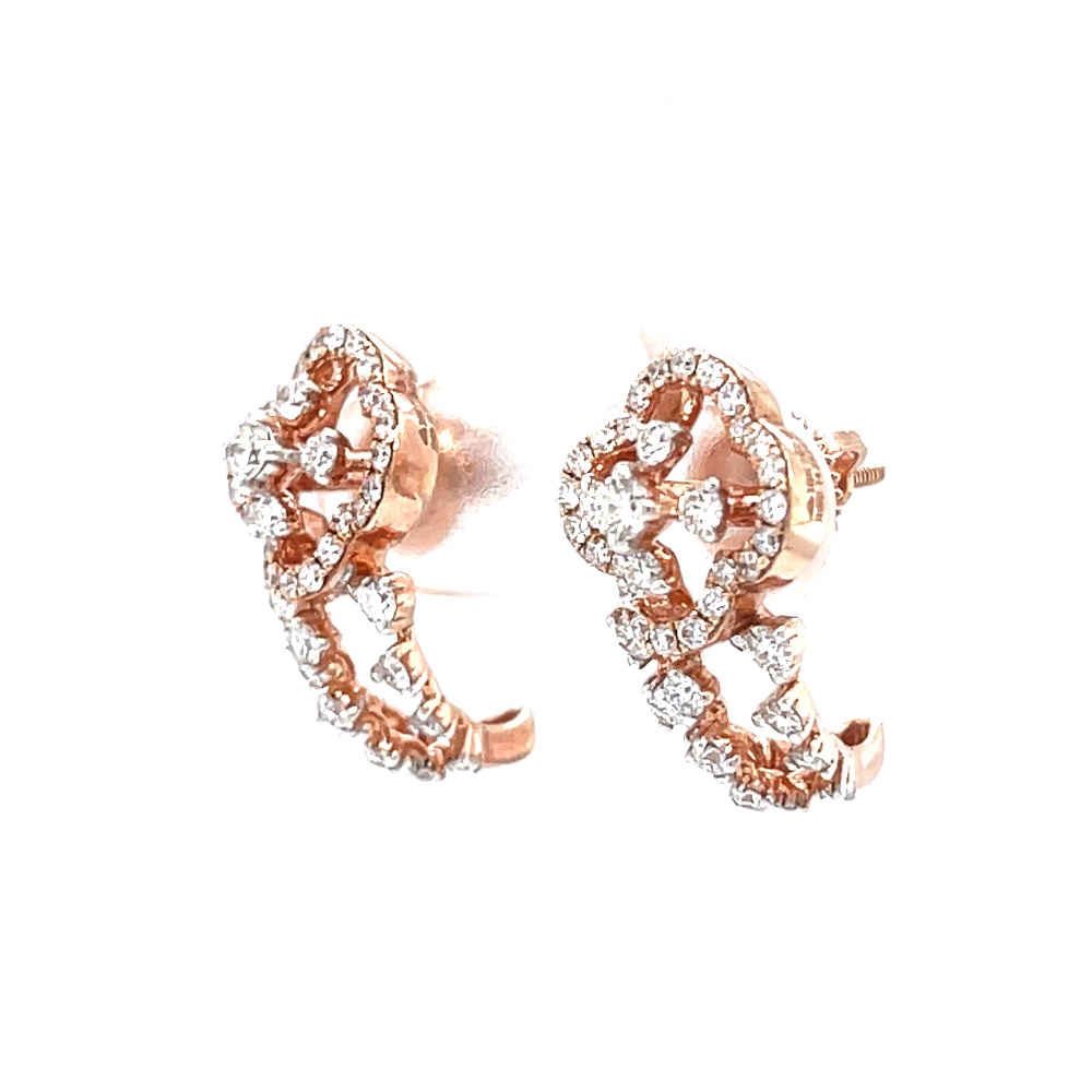 Charmant diamond bali in 18k rose gold in prong setting 9top17 - Image 3