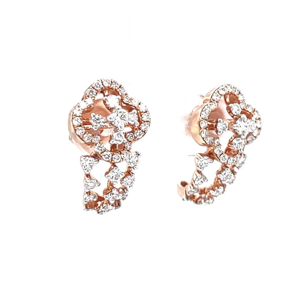 Charmant diamond bali in 18k rose gold in prong setting 9top17 - Image 2