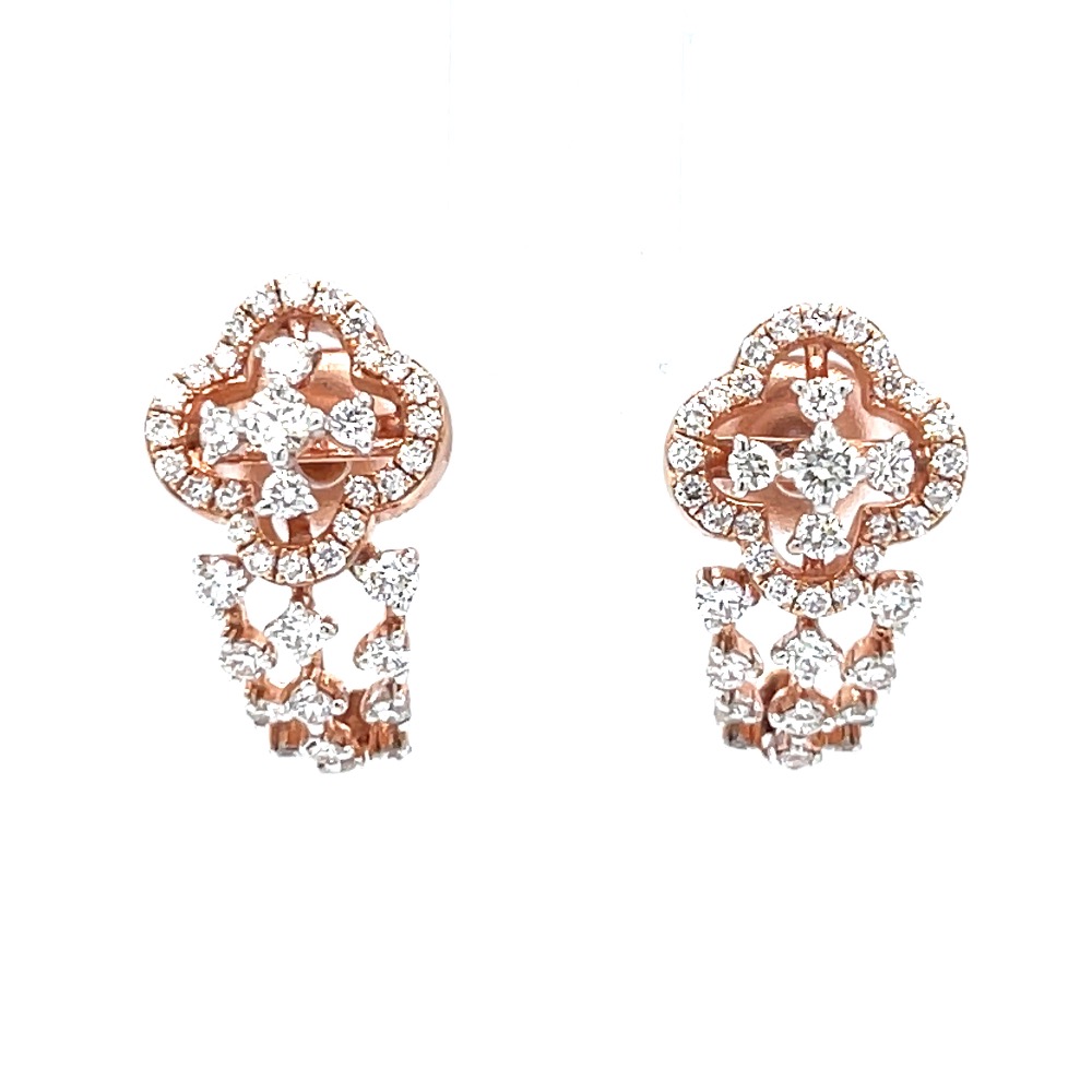 Charmant diamond bali in 18k rose gold in prong setting 9top17