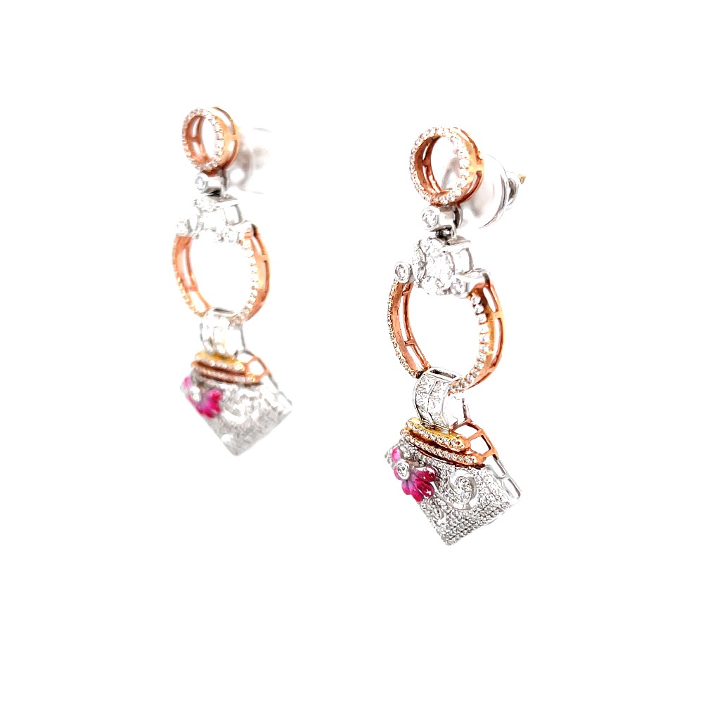 Hermoso diamond chandelier with painted flower in rose gold 8top241 - Image 3