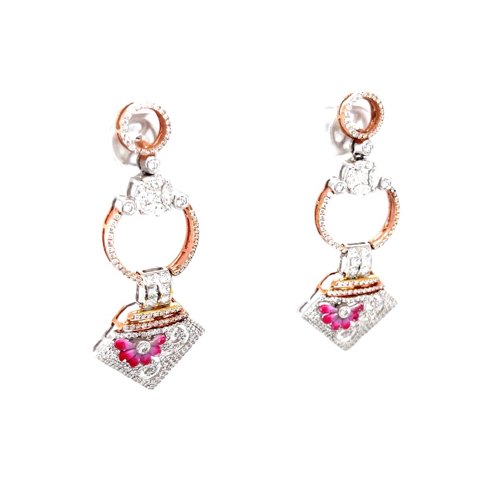 Hermoso diamond chandelier with painted flower in rose gold 8top241 - Image 2