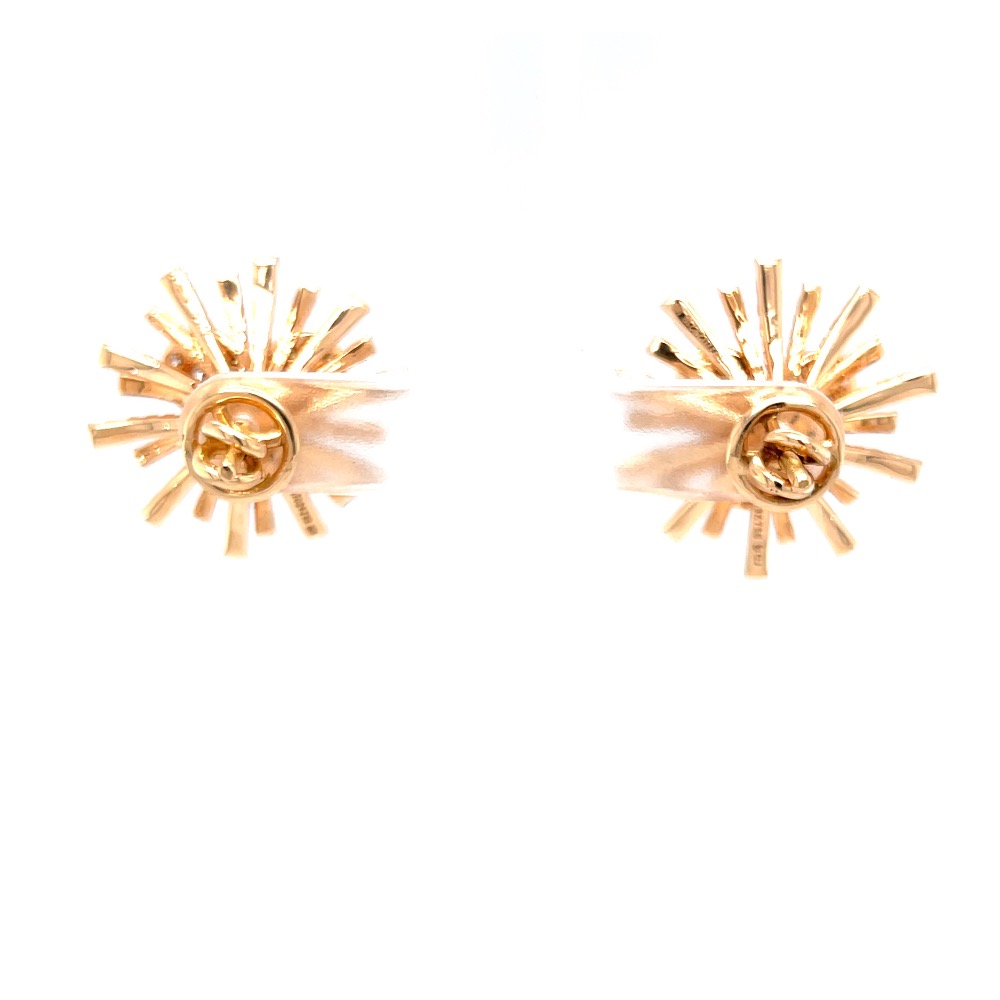 Trio circle with sunflower background diamond earrings 8top232 - Image 5