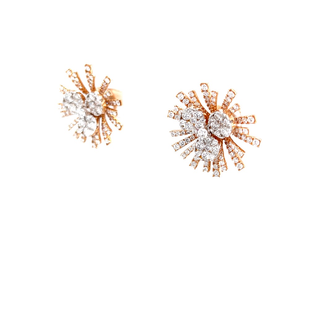Trio circle with sunflower background diamond earrings 8top232 - Image 3