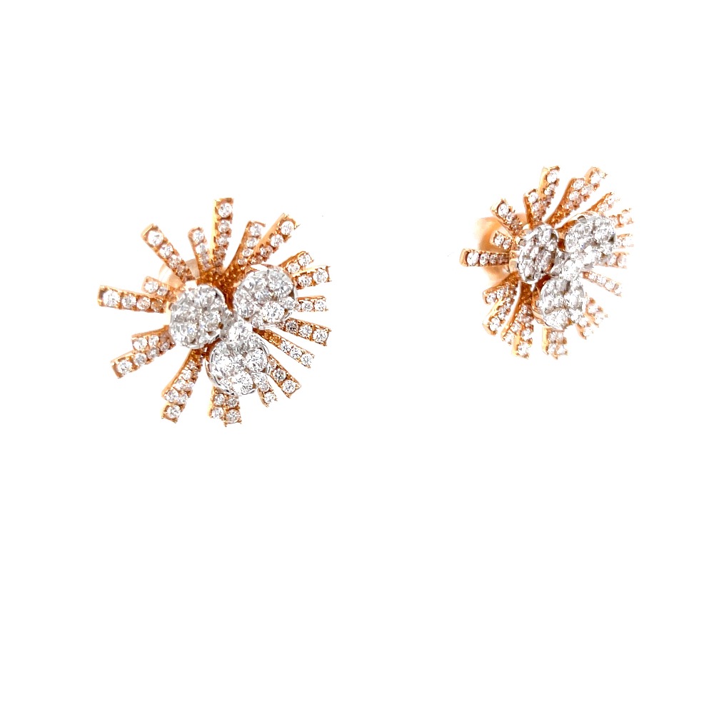 Trio circle with sunflower background diamond earrings 8top232 - Image 2
