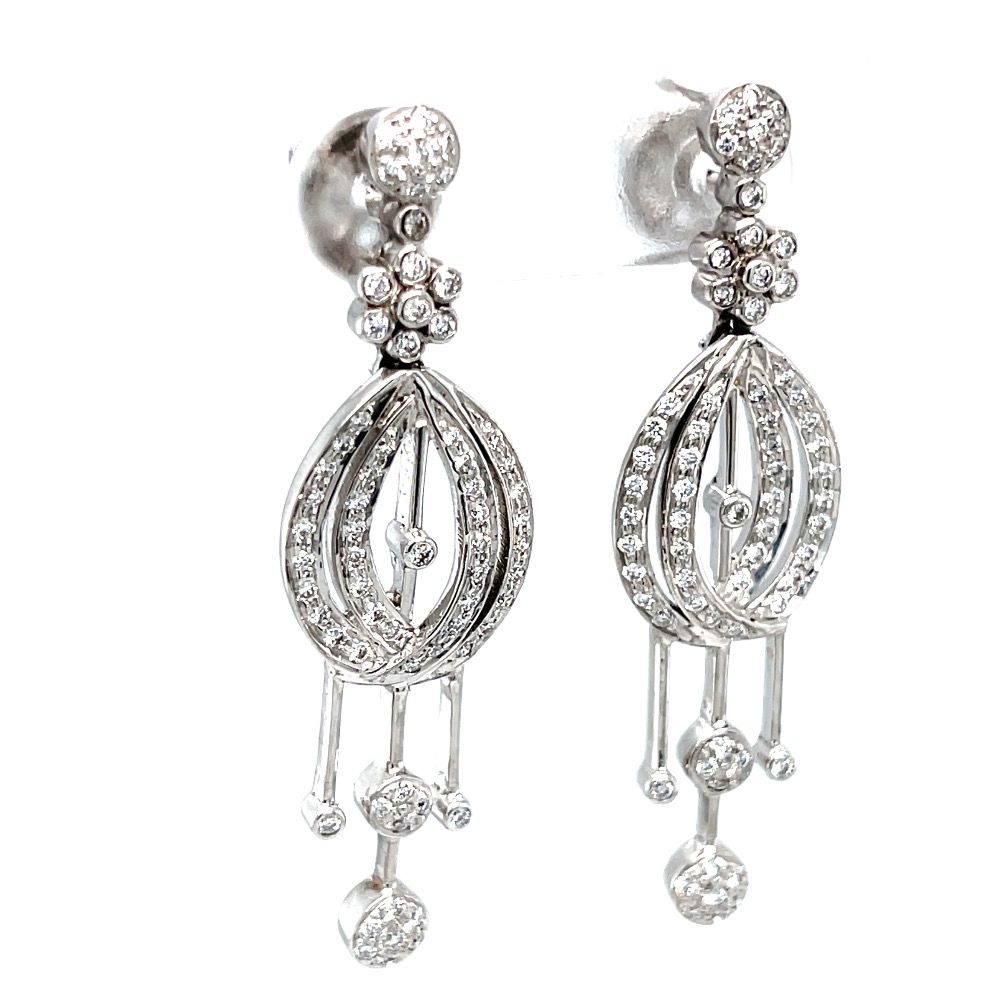 Sorprendente diamond earrings in 14k white gold 8TOP223 - Image 2