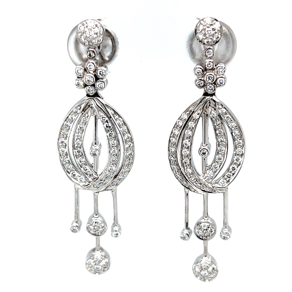 Sorprendente diamond earrings in 14k white gold 8TOP223