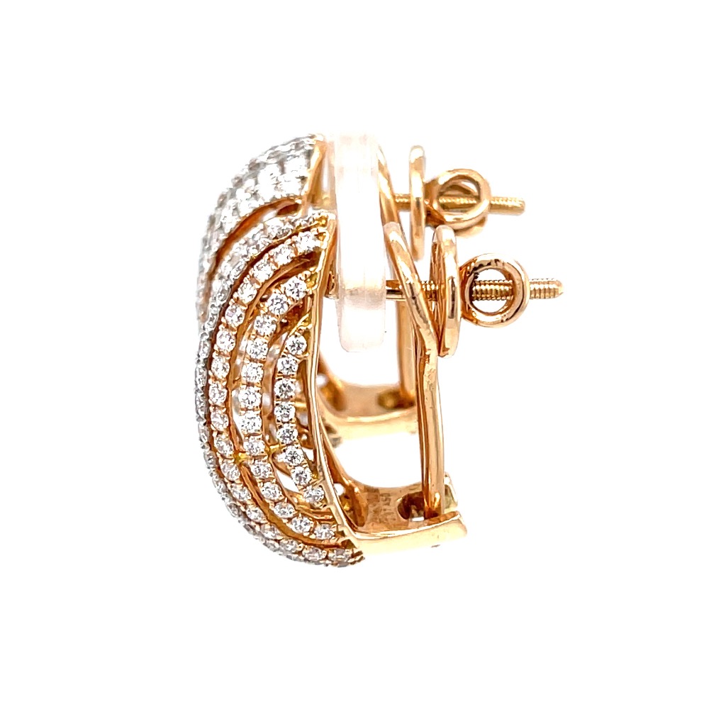 Schön ear diamond loops with swirling parallel lines 8top191 - Image 4
