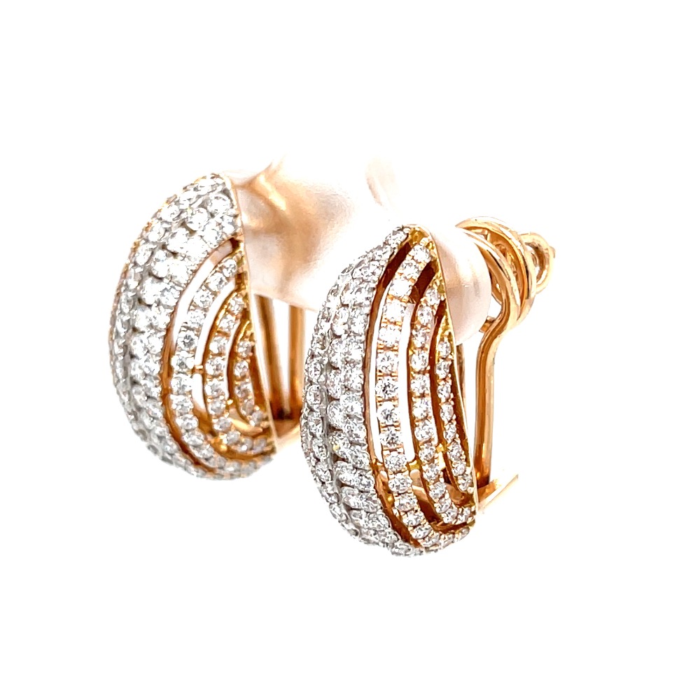 Schön ear diamond loops with swirling parallel lines 8top191 - Image 3