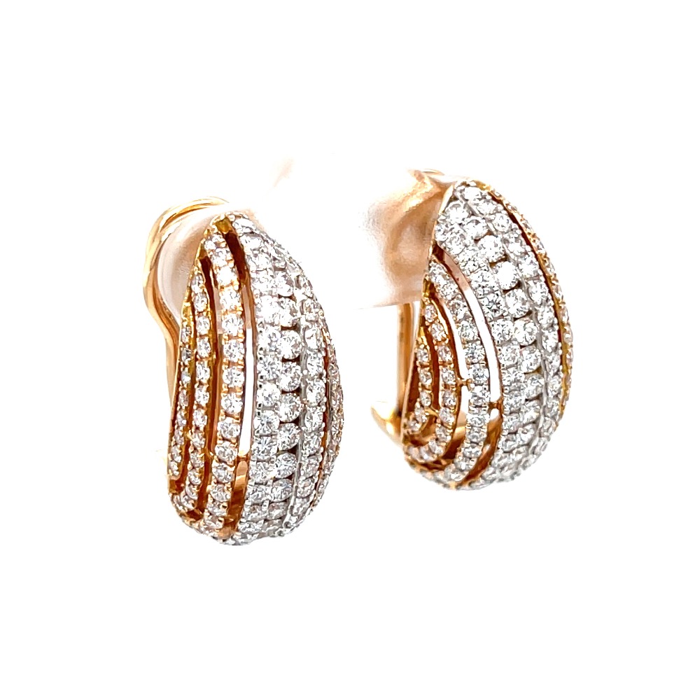 Schön ear diamond loops with swirling parallel lines 8top191 - Image 2