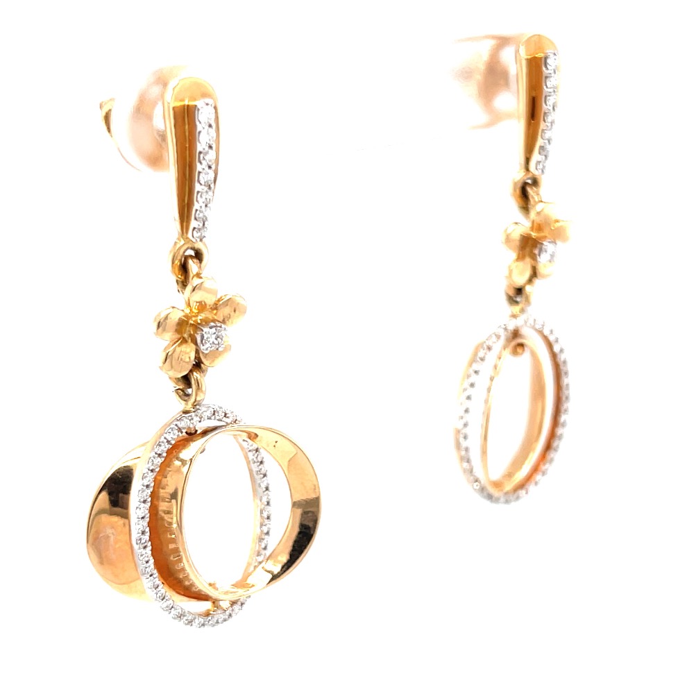 Étonnante dangling earrings with centre piece flower 8top123 - Image 2