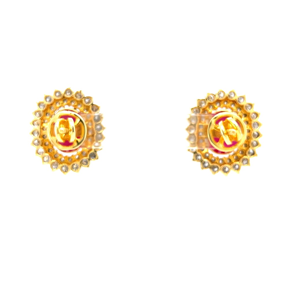 Grandiose Detachable diamond & ruby earrings in yellow gold 8top77 - Image 5