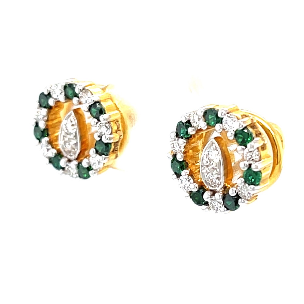 Linda diamond earrings with green stones 8top50 - Image 3
