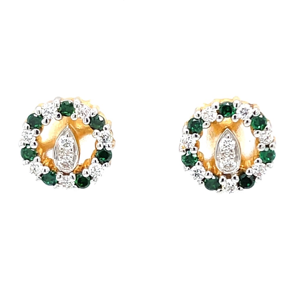 Linda diamond earrings with green stones 8top50