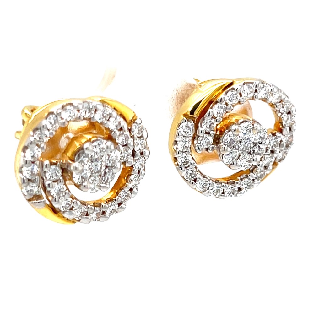 Circulaire diamond earrings with pressure set in centre 8top40 - Image 2
