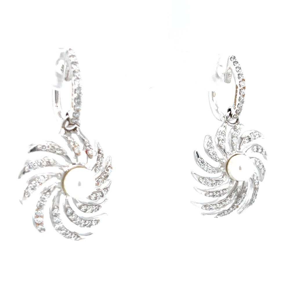 Chakri inspired drop with pearl & bali in hallmark white gold 8top14 - Image 2