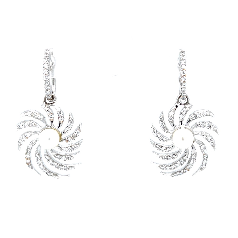 Chakri inspired drop with pearl & bali in hallmark white gold 8top14