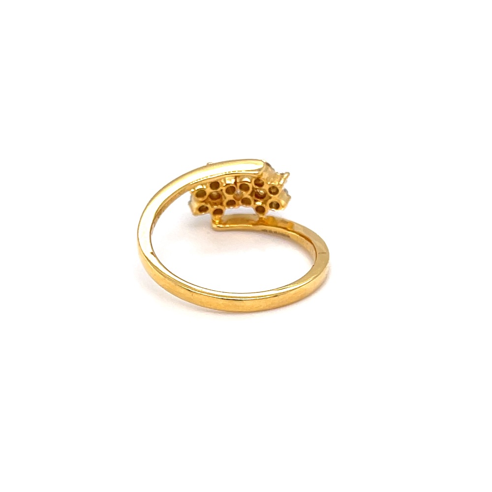 Two flower with cross band in 18k hallmark yellow gold - Image 5