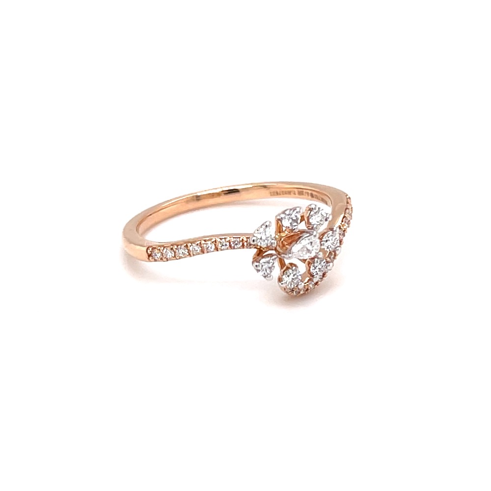 Daily wear fancy diamond ring in hallmark rose gold - Image 2