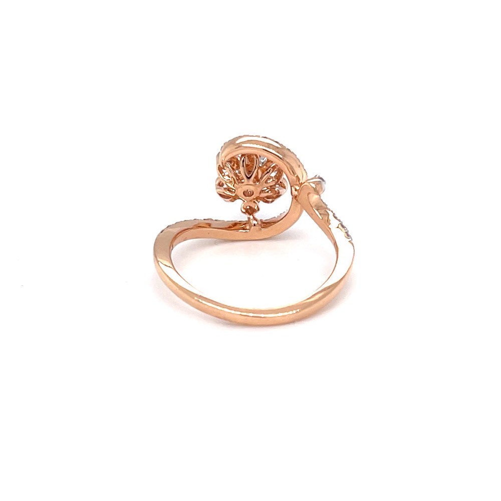 Designer floral diamond ring in pave setting and microsetting - Image 5
