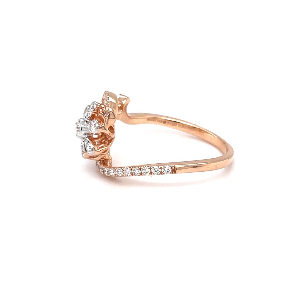 Designer floral diamond ring in pave setting and microsetting - Image 4